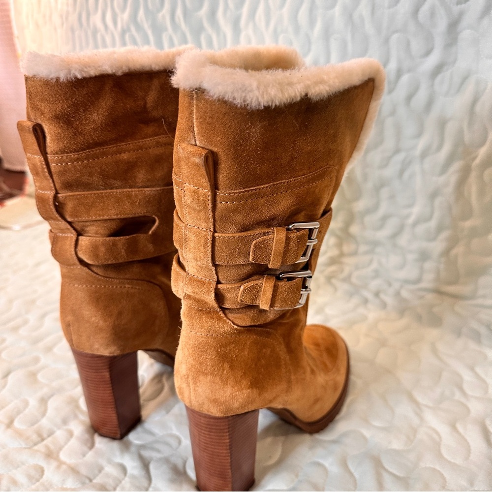 Sigerson Morrison Evanlee‎ Dyed Shearling Suede Boots 7.5 Brand New - Picture 9 of 15